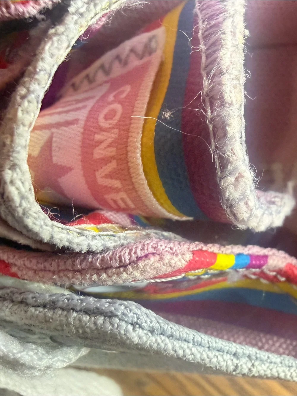 Converse Chuck Taylor All Star Double Upper Grey Rainbow Stripe Sneakers 12